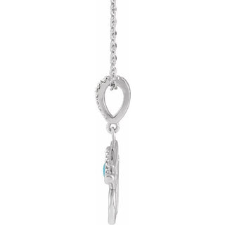 Sterling Silver Natural Turquoise & .08 CTW Natural Diamond Eye of Horus 16-18" Necklace