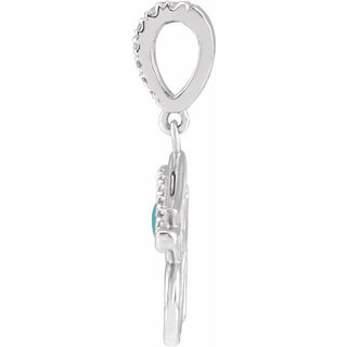 Sterling Silver Natural Turquoise & .08 CTW Natural Diamond Eye of Horus Pendant