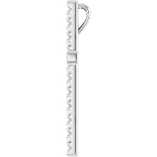 Sterling Silver 3/4 CTW Natural Diamond French-Set Cross Pendant