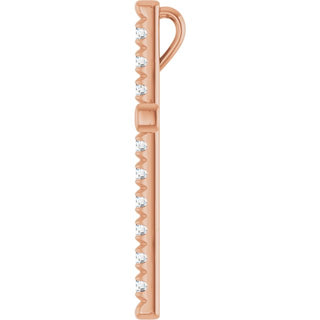14K Rose 1/2 CTW Natural Diamond French-Set Cross Pendant