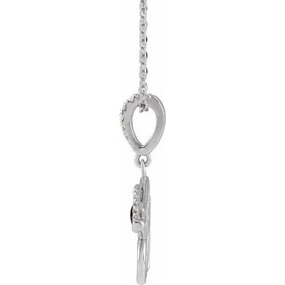 Sterling Silver Natural Black Onyx & .08 CTW Natural Diamond Eye of Horus 16-18" Necklace
