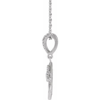Sterling Silver Natural Ethiopian Opal & .08 CTW Natural Diamond Eye of Horus 16-18" Necklace