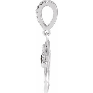 14K White Natural Black Onyx & .08 CTW Natural Diamond Eye of Horus Pendant