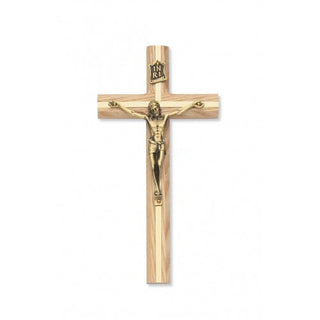  Oak Crucifix With Gold Inlay