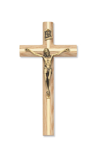  Oak Crucifix With Gold Inlay