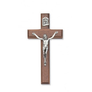  Walnut Silver Crucifix