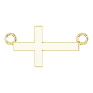 14K Yellow 12x5.9 mm Sideways Cross 16-18" Necklace