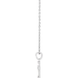14K White 1/10 CTW Natural Diamond Cross 16-18" Necklace 