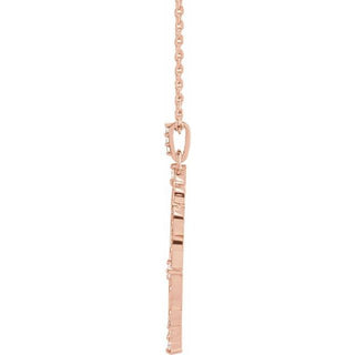 14K Rose 1/6 CTW Natural Diamond Guardian Angel 16-18" Necklace 