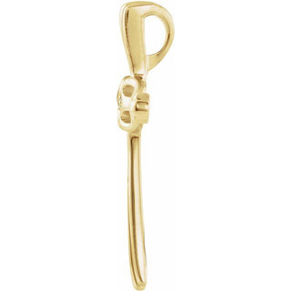 14K Yellow .005 CT Natural Diamond Cross Pendant