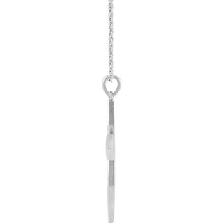 Sterling Silver .08 CTW Natural Diamond Cross 16-18" Necklace