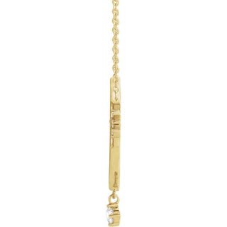 14K Yellow .08 CTW Natural Diamond Miraculous Mary 18" Necklace 