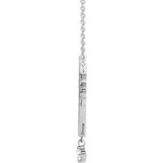Sterling Silver .08 CTW Natural Diamond Miraculous Mary 16" Necklace 