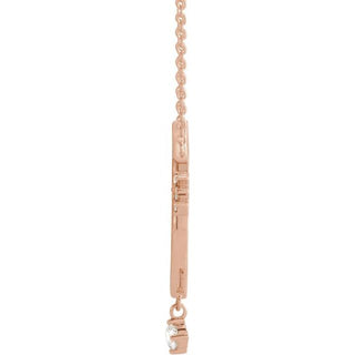 14K Rose .08 CTW Natural Diamond Miraculous Mary 18" Necklace 