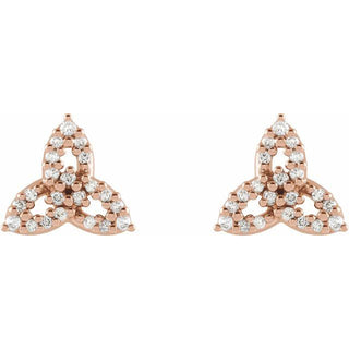14K Rose 1/10 CTW Natural Diamond Celtic-Inspired Trinity Earrings