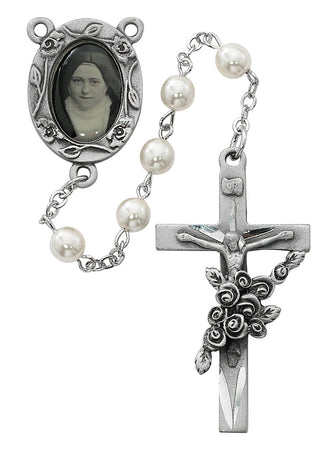 Faux Pearl Saint Therese Rosary