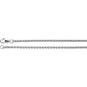 18-inch Wheat Chain with Lobster Clasp - 14K White Gold