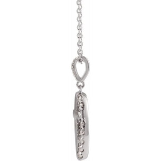 14K White 1/5 CTW Natural Diamond Halo-Style Cross 16-18" Necklace
