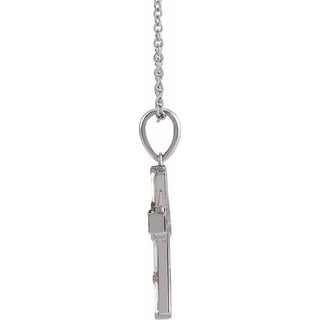 Platinum 3/8 CTW Natural Diamond Baguette Cross 16-18" Necklace