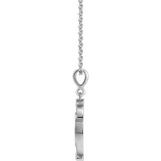 Platinum Virgin Mary Cross 16-18" Necklace 