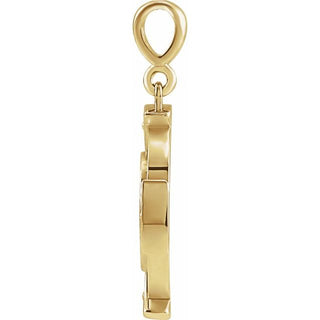 14K Yellow Virgin Mary Cross Pendant