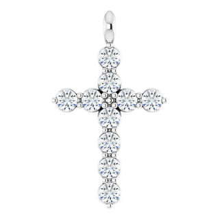 Sterling Silver Natural White Sapphire Cross Pendant