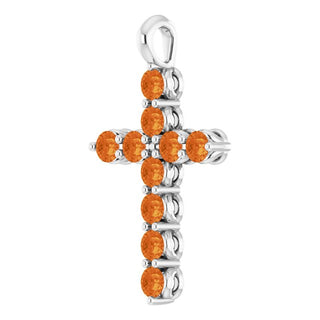 Sterling Silver Natural Citrine Cross Pendant