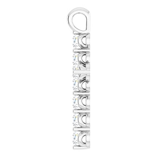14K White Natural White Sapphire Cross Pendant