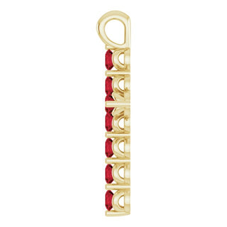 14K Yellow Natural Mozambique Garnet Cross Pendant