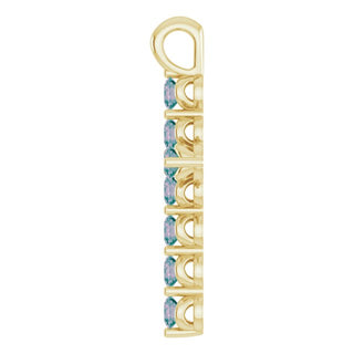 14K Yellow Natural Alexandrite Cross Pendant