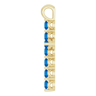 14K Yellow Natural Blue Sapphire Cross Pendant