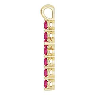 14K Yellow Natural Ruby Cross Pendant