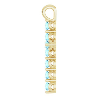14K Yellow Natural Aquamarine Cross Pendant