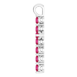 Sterling Silver Lab-Grown Ruby Cross Pendant