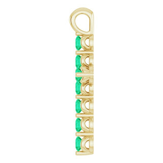 14K Yellow Natural Emerald Cross Pendant