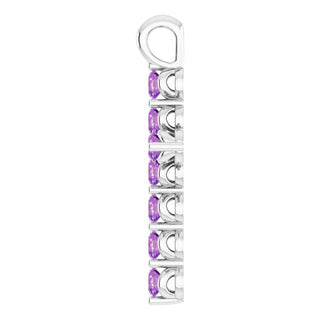 14K White Natural Amethyst Cross Pendant