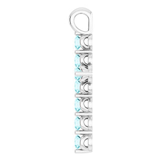 Platinum Natural Blue Zircon Cross Pendant