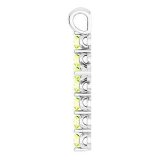 Platinum Natural Peridot Cross Pendant