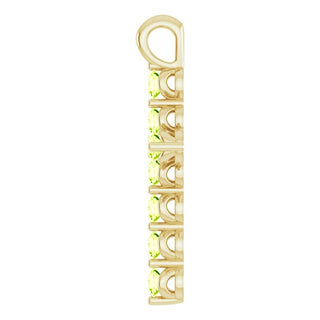 14K Yellow Natural Peridot Cross Pendant