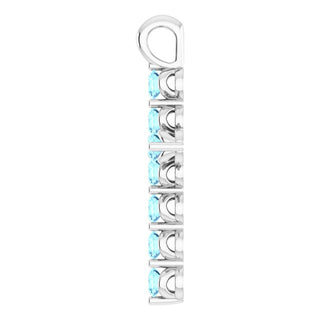 Sterling Silver Natural Aquamarine Cross Pendant