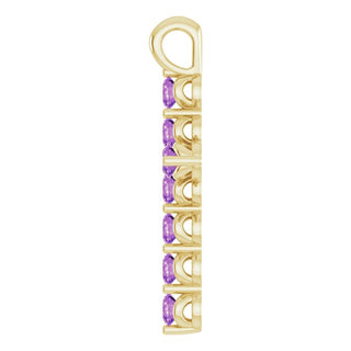 14K Yellow Natural Amethyst Cross Pendant