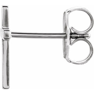 14K White 10 mm Cross Single Earring