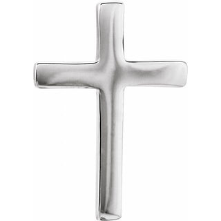 14K White 10 mm Cross Single Earring