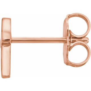 14K Rose 6 mm Cross Single Earring