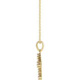 14K Yellow 3/8 CTW Natural Diamond Cross 16-18" Necklace
