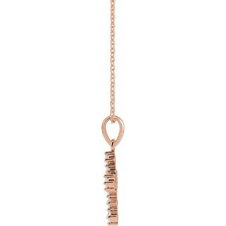 14K Rose 3/8 CTW Natural Diamond Cross 16-18" Necklace