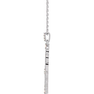 14K White 1/6 CTW Natural Diamond Guardian Angel 16-18" Necklace 