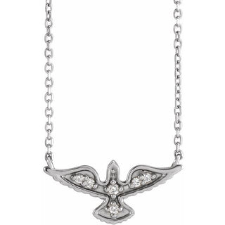 Sterling Silver .05 CTW Natural Diamond Petite Holy Spirit 18" Necklace