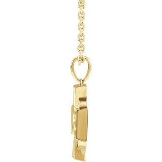 14K Yellow Celtic-Inspired Cross 20" Necklace 