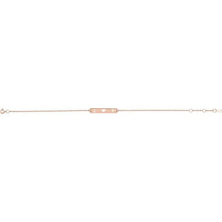14K Rose Faith, Love, Hope Bar 6 1/2-7 1/2" Bracelet